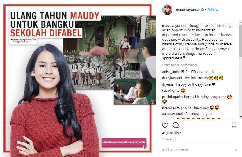 Gerakan Maudy Ayunda untuk Difabel. Foto : Trenz Indonesia